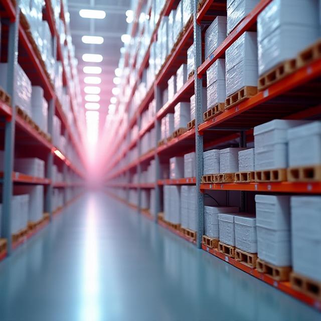 Organized modern warehousing rows