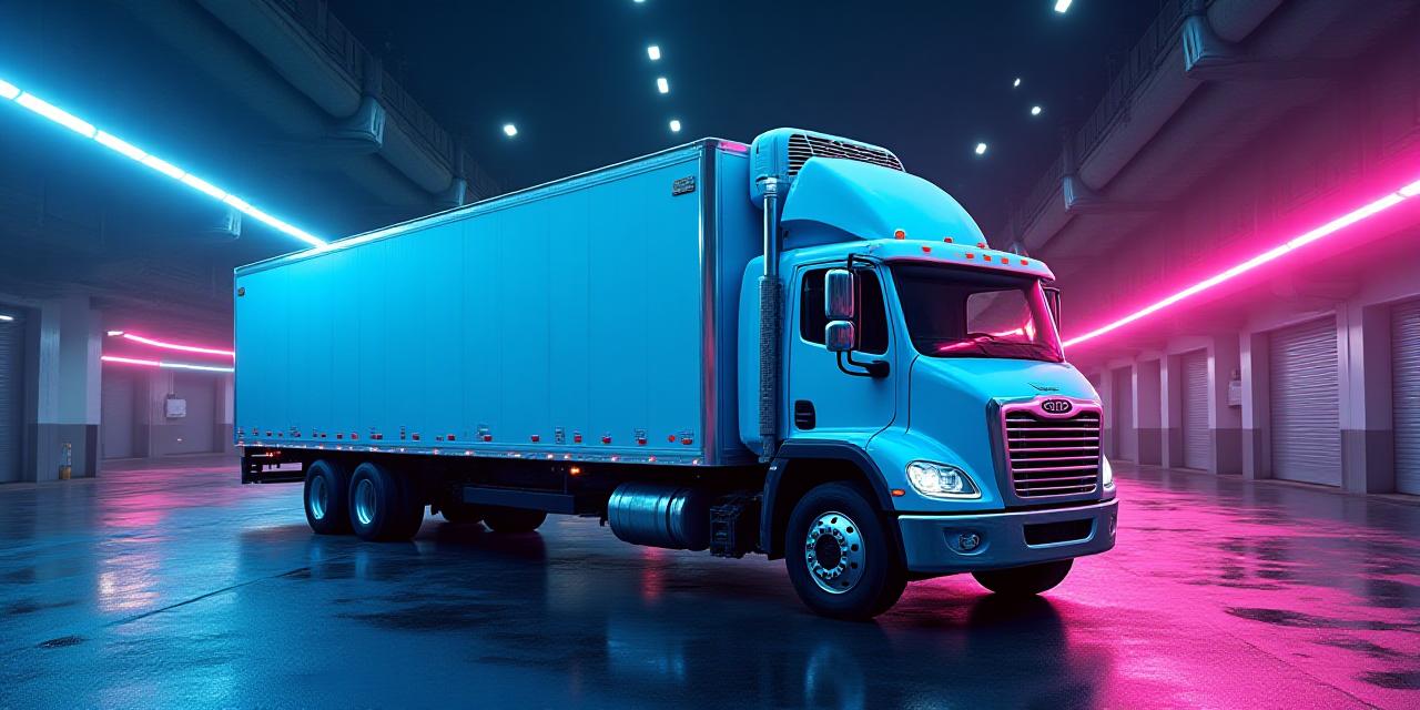 Modern temperature controlled heavy-duty truck in a high-tech facility