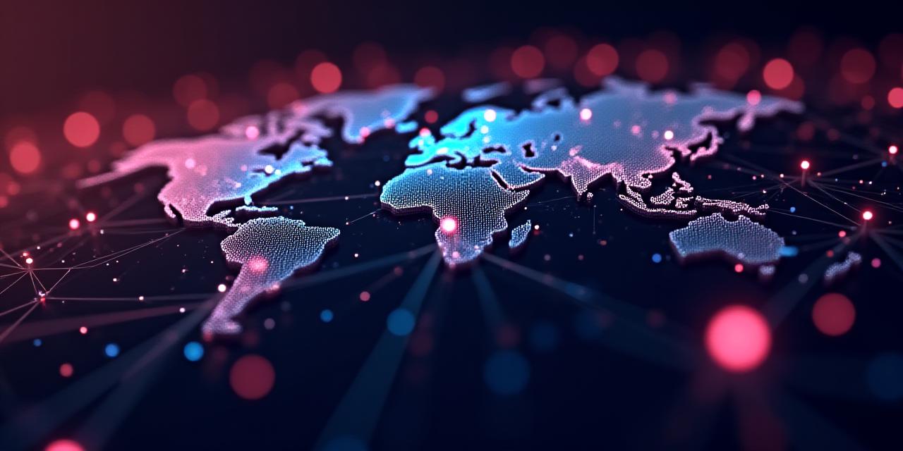 Abstract digital network representing global supply chain connectivity